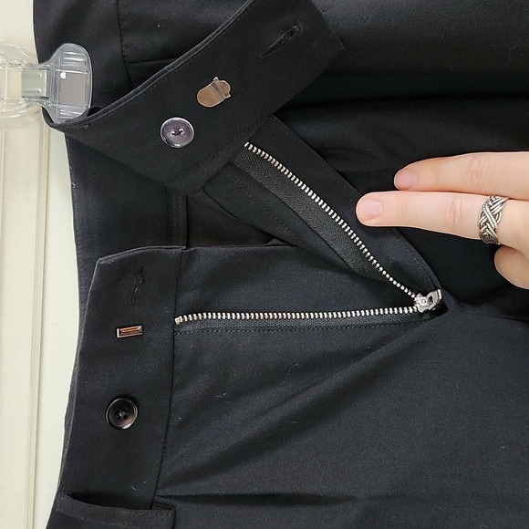 Universal Standard Stretch Wool Ankle Trousers in black self, work wear career - Picture 6 of 11